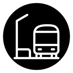 bus stop glyph icon