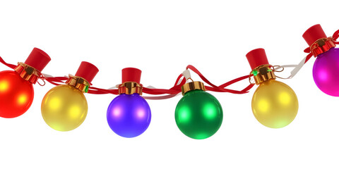 christmas baubles on white