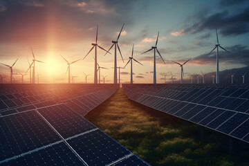 solar panels and turbines. 