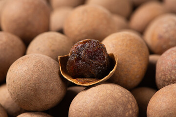 closeup of dried longan background