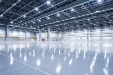 Interior of empty and clean modern warehouse