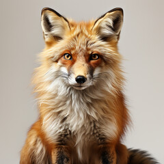 Obraz premium Red Fox in white background, full body look, full HD, hyper-realistic