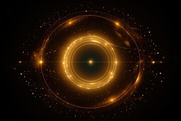 Gold Circle line abstract background. Generative AI