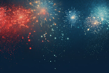 Obraz premium Fireworks Celebration on Dark Background with Copy Space