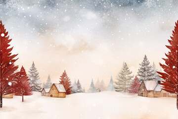 Naklejka premium Winter Christmas Postcard Banner with Copy Space
