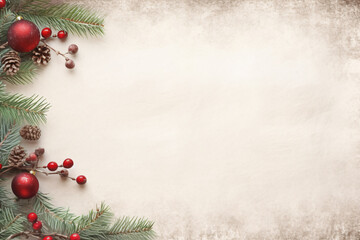 Fototapeta na wymiar Winter Christmas Postcard Banner with Copy Space