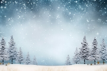 Winter Christmas Postcard Banner with Copy Space