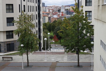 Fototapeta na wymiar Apartment block in a neighborhood of Bilbao
