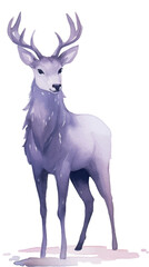 Vector deer, watercolor illustration, clipart, pastel colors