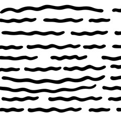 Horizontal black waves pattern on white background