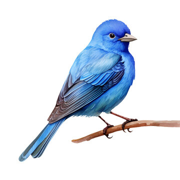 recommend clip art: blue jay bird on a branch isolated on a transparent background, watercolor style clipart