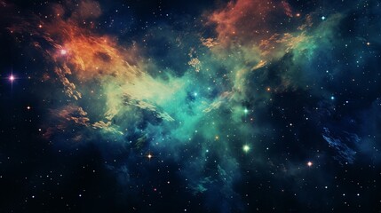 Naklejka premium night sky glowing with iridescent deep space