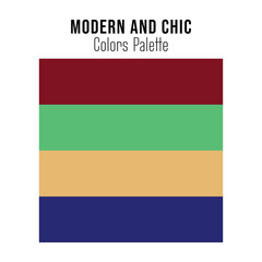 Modern and chick color palette scheme set vector illustration