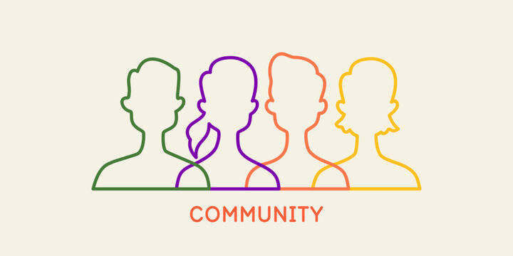 A conditional image of a person. The illustration depicts a community of people of interest.