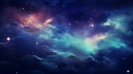 Tuinposter night sky glowing with iridescent deep space © Samuel