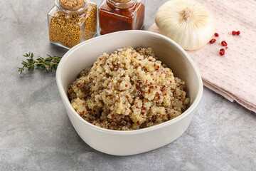 Vegan cuisine - boiled quinoa cereal