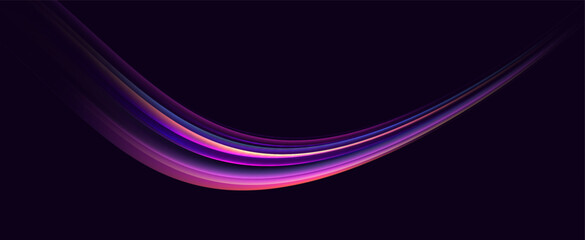 Blue glowing shiny lines. Vector blue light effect, neon speed motion curve.Speed ​​line.Vector.