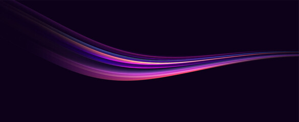 Blue glowing shiny lines. Vector blue light effect, neon speed motion curve.Speed ​​line.Vector.