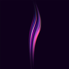 Naklejka premium Neon speed lines. Dynamic light motion traces. Light trace wave, trace line. Neon swirls.