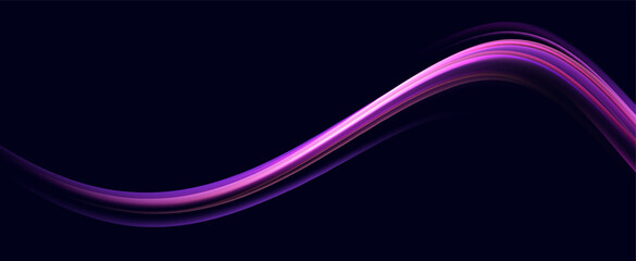 Neon speed lines. Dynamic light motion traces. Light trace wave, trace line.	
Neon swirls.