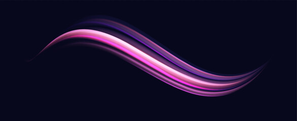 Neon speed lines. Dynamic light motion traces. Light trace wave, trace line.	
Neon swirls.