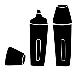 two highlight markers on a white background, in the style of doodle. Simple illustration.