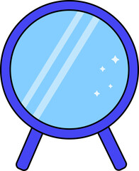 Cartoon blue mirror with 2 sides