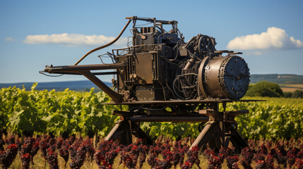 A machine used in vineyards in southwest France part