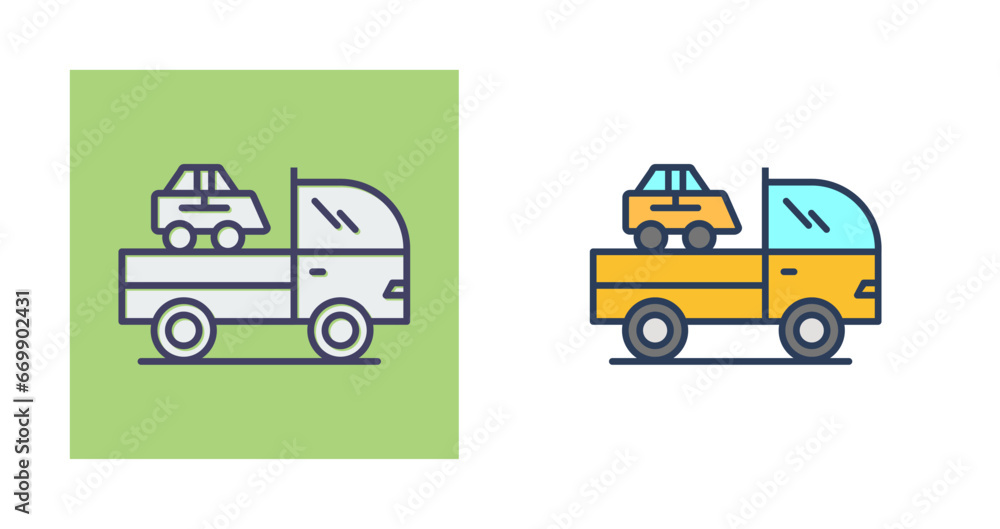 Sticker truck vector icon