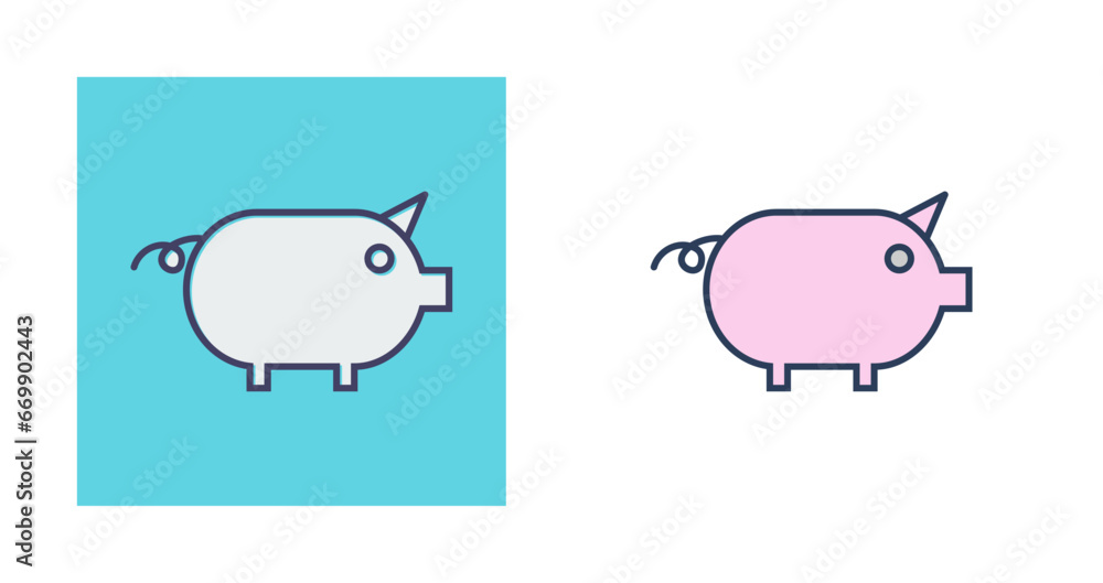 Wall mural piggy vector icon