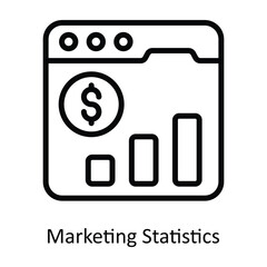 Marketing Statistics vector outline Design illustration. Symbol on White background EPS 10 File 