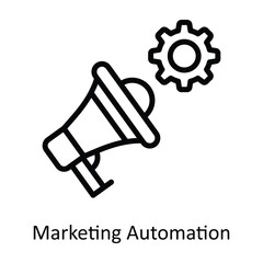 Marketing Automation vector outline Design illustration. Symbol on White background EPS 10 File 