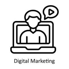 Digital Marketing vector outline Design illustration. Symbol on White background EPS 10 File 