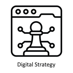 Digital Strategy vector outline Design illustration. Symbol on White background EPS 10 File 