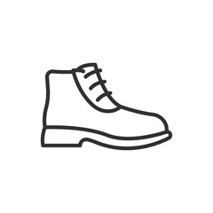 men's boots, linear icon. Line with editable stroke