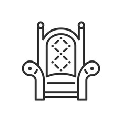 Medieval Throne, linear icon. Line with editable stroke