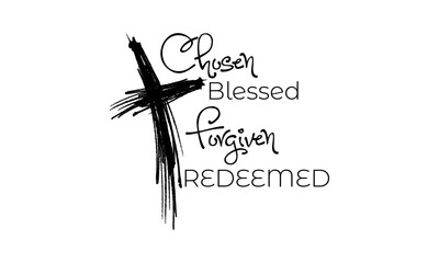 Christian faith, Jesus, the way, the truth, the life, typography for print or use as poster, card, flyer or T shirt
