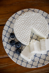 white soft cheese and berries