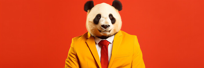 Photo of businessman panda