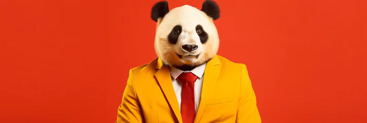 Foto op Canvas Photo of businessman panda © Hassan