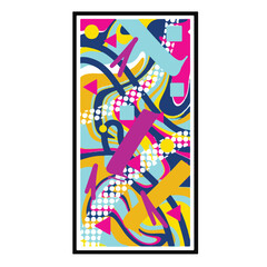 Fototapeta premium Abstract themed vector handwritten drawings with bright and colorful design art illustration style