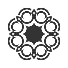 Round Ornament Pattern,Black and white abstract circular pattern mandala. - Vector.
