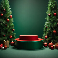 Christmas tree decor presents new year night interior