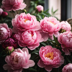 A flower on a light blurred background. Close-up. Soft focus. Nature. Background image. Generative AI