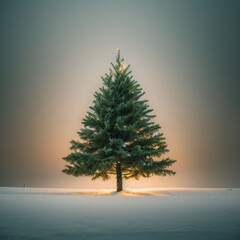 Christmas tree decor presents new year night interior