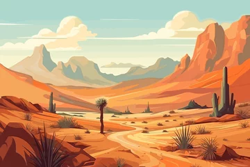 Foto op Plexiglas Peru flat art landscape illustration © Cubydesign