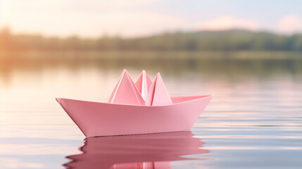 Pink paper boat
