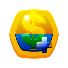 Dollar icon for Game Ui, Gold pay button.