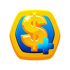 Dollar icon for Game Ui, Gold pay button