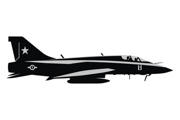 Fototapeta na wymiar black silhouette of a jet fighter, fighter aircraft silhouette, the silhouette of an airplane the plane, airplane, aircraft, jet, travel, fly, air, transportation, transport, flight, fighter, flying